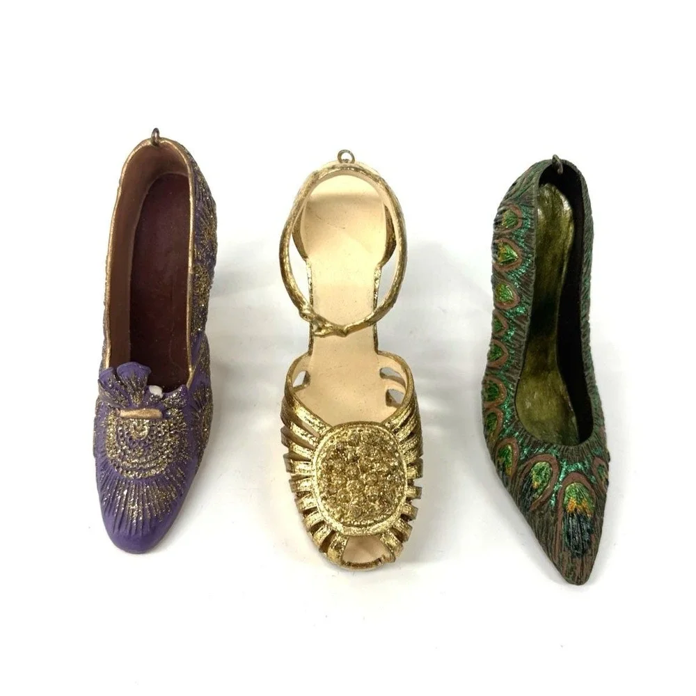 Lot Of 3 VTG MMA Metropolitan Museum Of Art Shoe Ornaments Miniature Heel Set